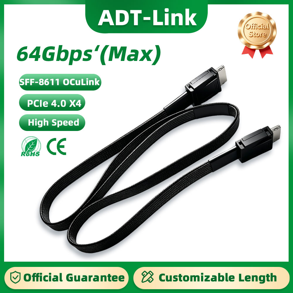External Gpu Dock Pcie 4.0 Oculink - Cabo de Extensão ADT-Link 64Gb Macho