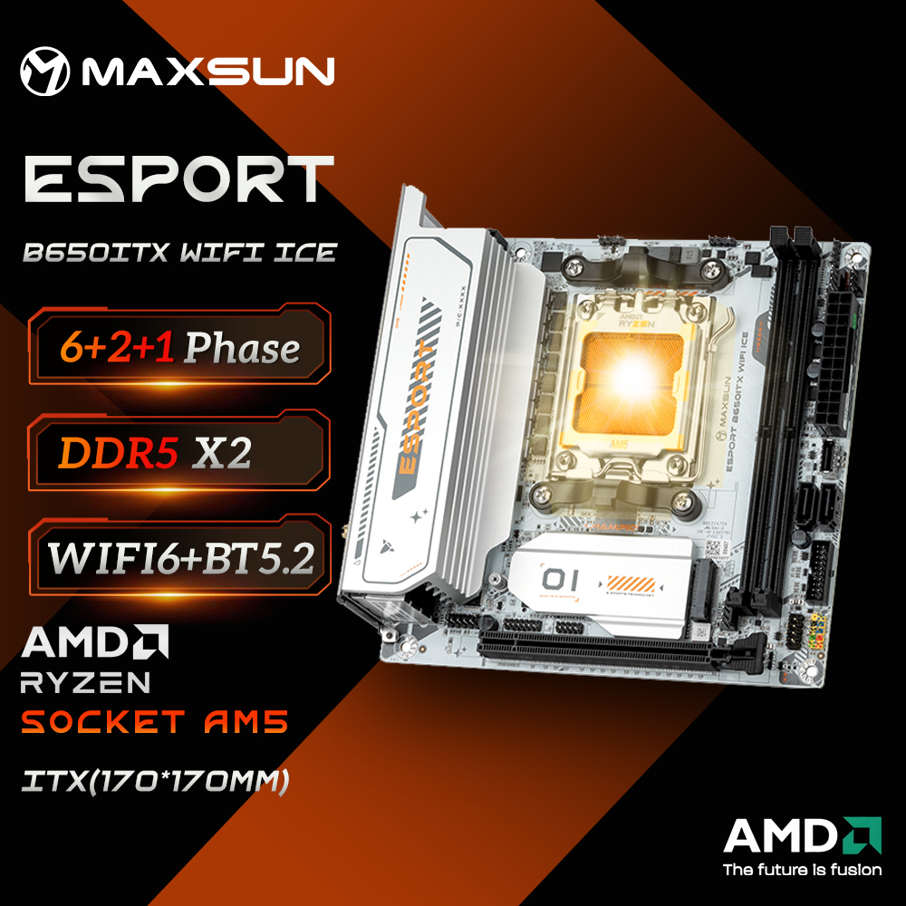 B650 Itx Motherboard Wifi - MAXSUN B650M Placa-mãe ITX AMD Ryzen