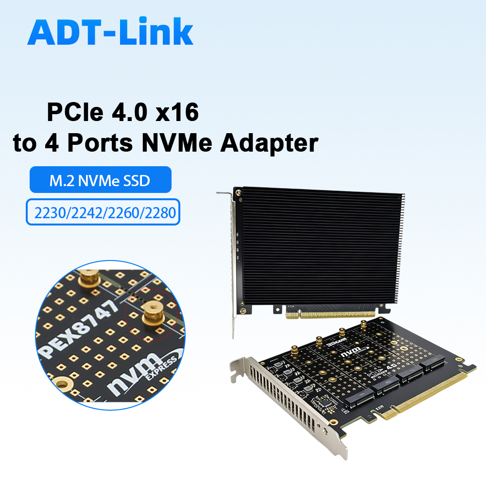 Quad M.2 Nvme Pcie Bifurcation Card - Placa Adaptadora PCIe 4.0 X16 para