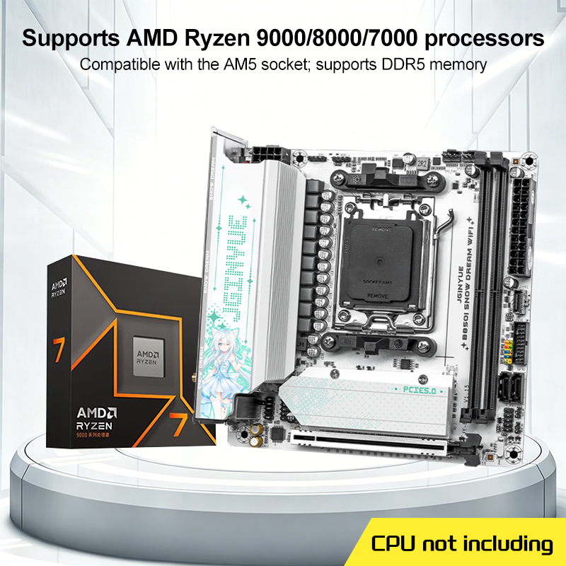 B650 Itx Motherboard Wifi - Placa-mãe JGINYUE B850I SNOW DREAM WIFI