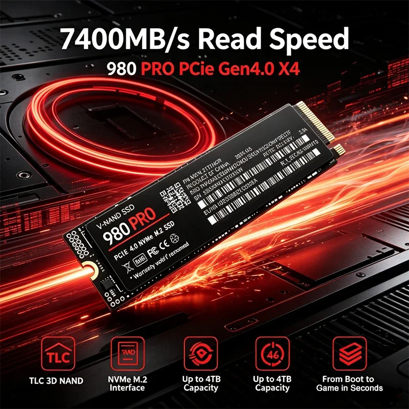 SSD M.2 NVMe 980 PRO para Jogo - M.2 Nvme 4Tb Pcie 4.0 Ssd avaliação e preço