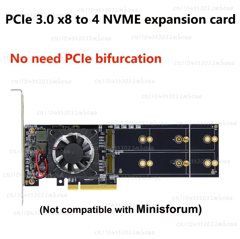Adaptador PEX8747 Chip PCIe 3. - Quad M.2 Nvme Pcie Bifurcation Card avaliação e preço